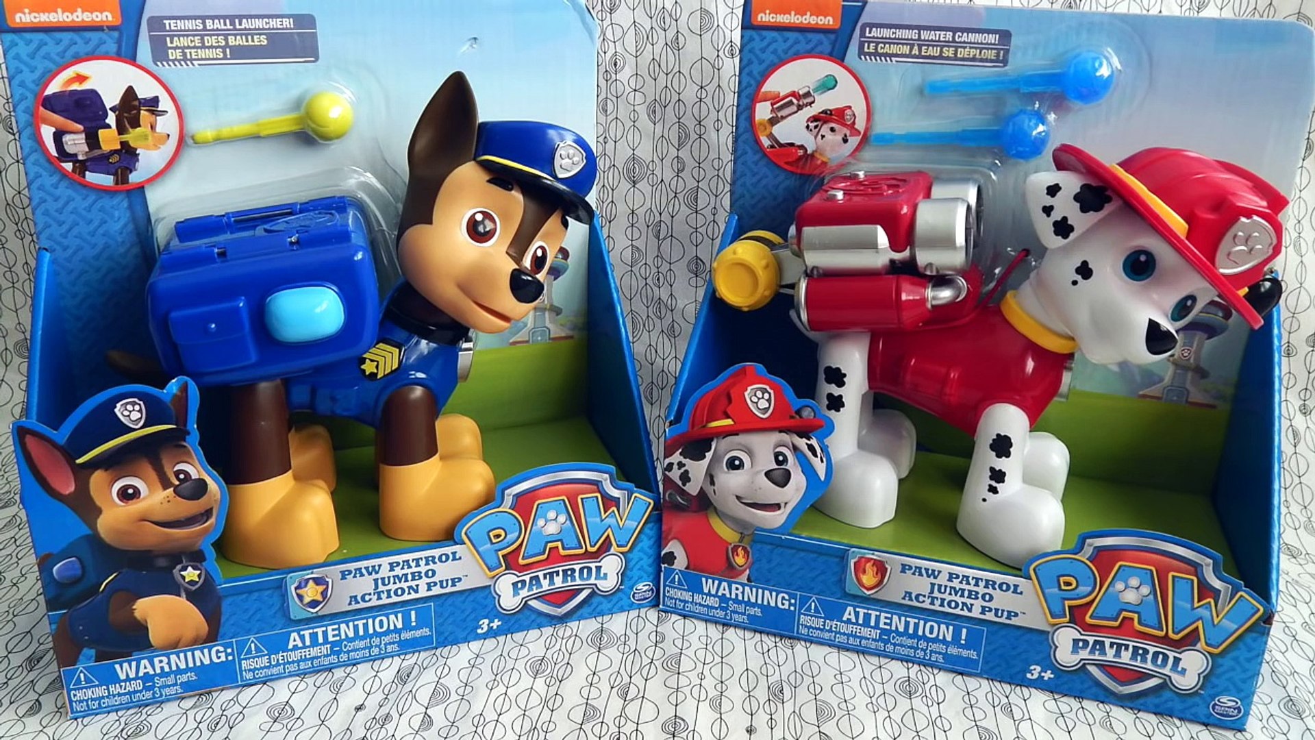 Paw Patrol JUMBO Action Pups Chase and Marshall with Launchers - video  dailymotion