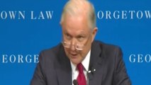 Jeff Sessions compares protesters to KKK members at Georgetown University free speech event