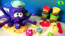 Polvo Divertido Massinha Play-Doh Octopus Playset Animais Marinhos Play Dough Ocean Animals 20390