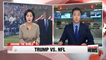 Trump urges NFL to ban players kneeling during anthem