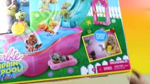 Barbie Flippin Pup Pool party with Magic Orbeez with Chelsea doll and puppies