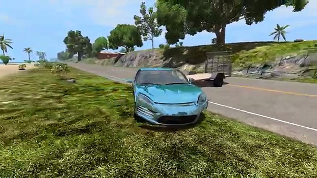 Beamng drive - Embedded Rocks car Speeding Crashes