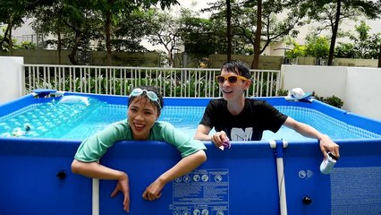 THỬ THÁCH BỊT MẮT BẮT CÁ VỚI ANH TIỂU BẢO BẢO