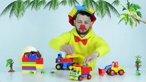 Robo araba Poli & Komik Palyaçolar | Inşaat araçları ve dinozorlar | Çocuklar için video