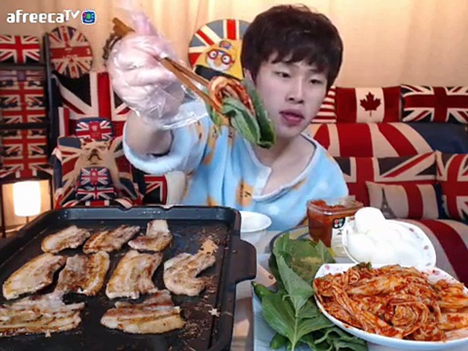 BJ꽃돼지 삼겹살롤~?실화냐 먹방
