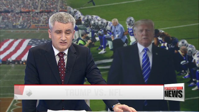 Trump urges NFL to ban players kneeling during anthem
