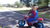 Spiderman Bike 6V Battery Powered Ride On Electric Motorcycle Toys Unboxing With Venom And CKN Toys