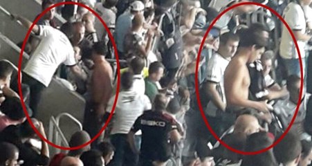 Beşiktaşlı Taraftarlar, Beşiktaş'ı Desteklemeye Gelen Galatasaraylıları Tribünden Çıkardı
