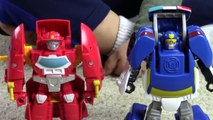 Transformers Rescue Bots Toy UNBOXING: Chase Police-bot Heatwave Fire-bot kids playing