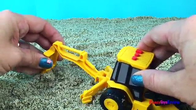 CAT Construction Mini Mighty Machines Excavator Bulldozer Dump Truck at Sand Job Site