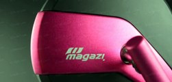 motorcycle mirror missie black&white carbon with pink matte stem for universal sportsbike | KiWAV