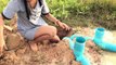 Smart Girl Using 2 Deep Holes Fishing Trap PVC Plastic Pipes Catch A lot of Fishes