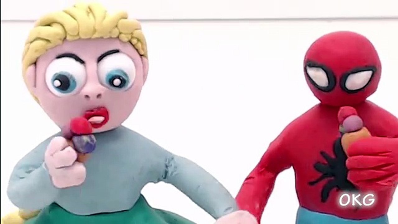 Making Hulk Play Doh Spiderman Stop Motion Animation Prank Joker Movie Clips