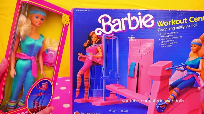 Barbie and Ken Go to the Gym - Barbie Toys With Workout Center Playset and 1983 Workout Barbie - video dailymotion