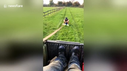 UK man skis on Hi Vis jacket 'to check on fences'