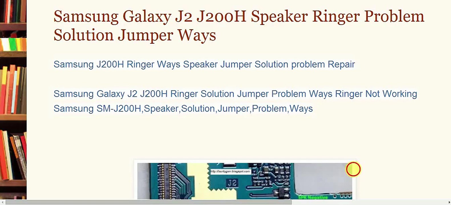 Samsung Galaxy J2 J200h Speaker Ringer Problem Solution Jumper Ways1