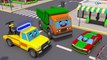 Giant Red Truck & The Excavator - Construction Vehicles 3D Kids Cartoon Cars & Trucks Stories