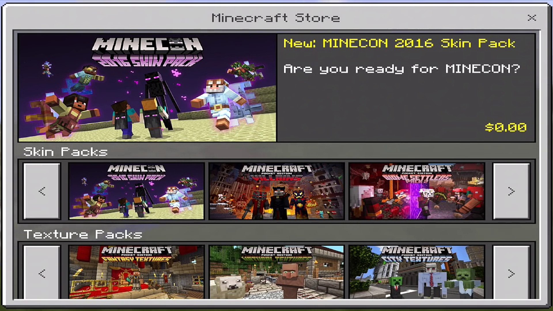 Minecraft: Pocket Edition' Minecon Skins Available Now, Get Them