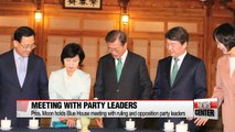 Pres. Moon and party leaders meet at Blue House, discuss security issues