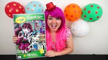 Coloring Draculaura Monster High GIANT Coloring Book Page Crayola Crayons | KiMMi THE CLOWN