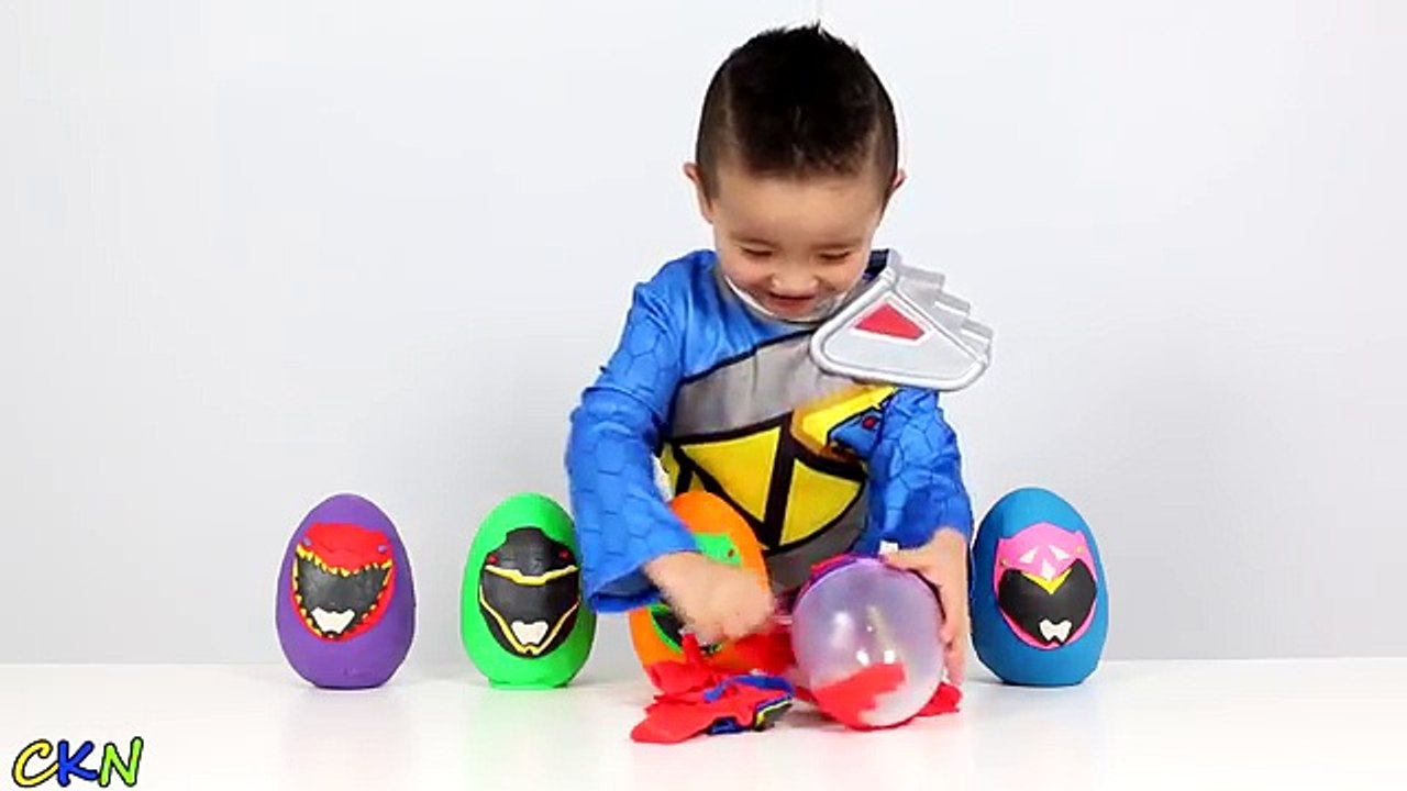 Power Rangers Dino Charge Play-Doh Surprise Eggs Opening Unboxing Fun With Ckn Toys