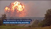 Gigantesque explosion d'un dépôt de munitions en Ukraine