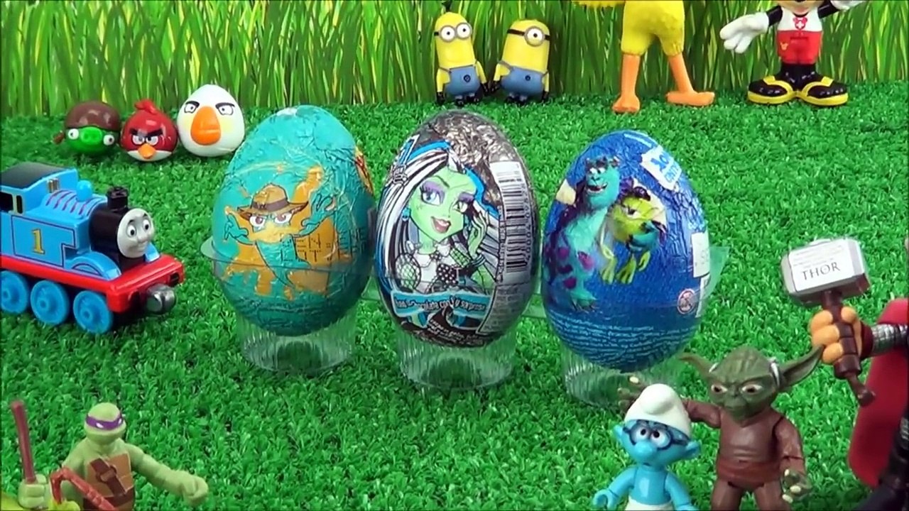 MEGA SURPRISE EGGS!!! Phineas & Ferb, Monsters High & Monsters University surprise toys!