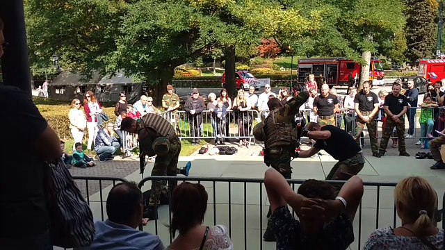 Les militaires en démonstration au centre de Spa