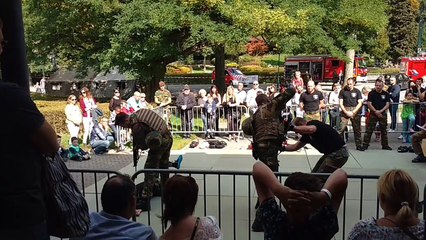 Les militaires en démonstration au centre de Spa