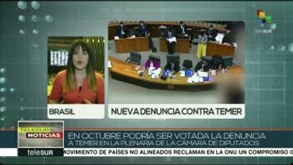 Cámara de diputados de Brasil estudia nueva denuncia contra Temer
