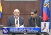 Delegado del bloque de Alianza País entregó propuestas para consulta popular