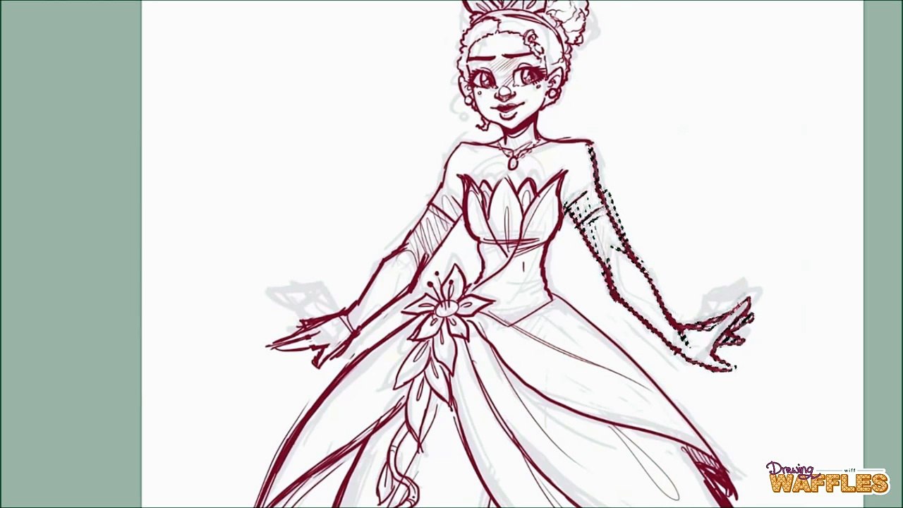 Lets Draw: Tiana from Princess and the Frog - DrawingWiffWaffles