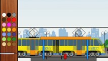 Cartoni animati educativi per bambini city Coloriamo scuolabus, filobus, autobus