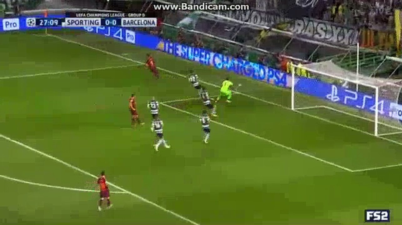 Luis Suarez Missed 1 on 1 Chance HD - Sporting CP 0-0 Barcelona 27.09.2017