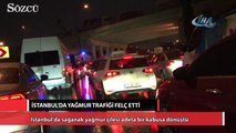 İstanbul'da şiddetli yağmur trafiği felç etti