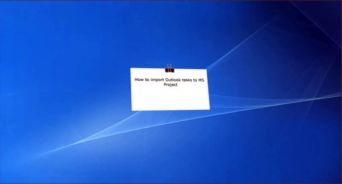 How to import Outlook tasks into MS Project
