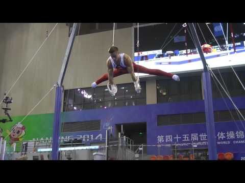 Sam Mikulak - Still Rings - 2014 World Championships - Podium Training
