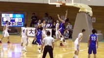 岩手国体 少年男子バスケットボール競技 準決勝 福岡（白） vs 石川（青）前半ハイライト