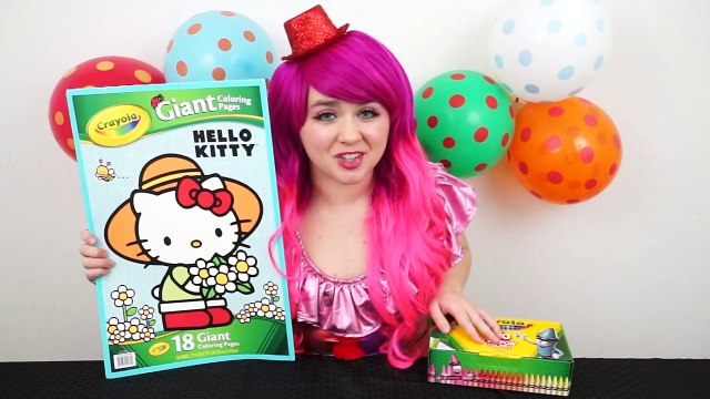 Hello Kitty GIANT Coloring Page Crayola Coloring Book | COLORING WITH KiMMi THE CLOWN