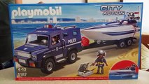 Lancha de policía y coche de policía de Juguetes Playmobil aventuras de Playmobil para niños