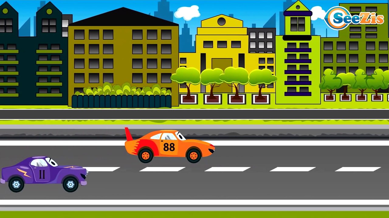 Dessin animé pour les enfants - Voiture de course - Véhicules pour bébés français