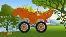 Dinosaurs Vs Godzilla Cartoons Monster Trucks For Children - Video For Kids | BinBin Tv
