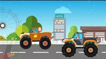 Tom And Jerry Cartoons - Monster Trucks For Children - Videos For Kids Street Vehicles