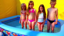Челлендж Слайм Бакет Обливаемся слизью Играем в бассейне Slime Bucket Challenge 4К