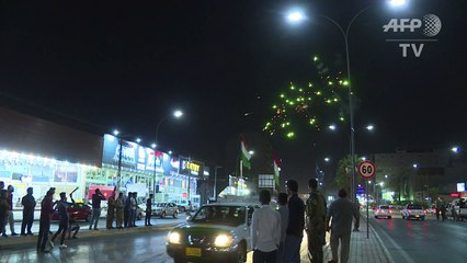 الأكراد في أربيل يحتفلون بنتيجة الاستفتاء على الاستقلال