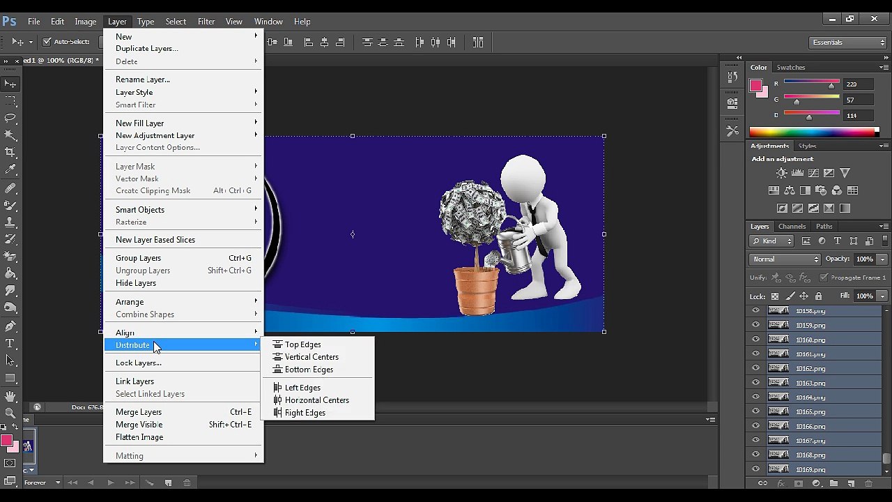 Photoshop Tutorial  9 - Arrange Layers in Ascending and Decending Order