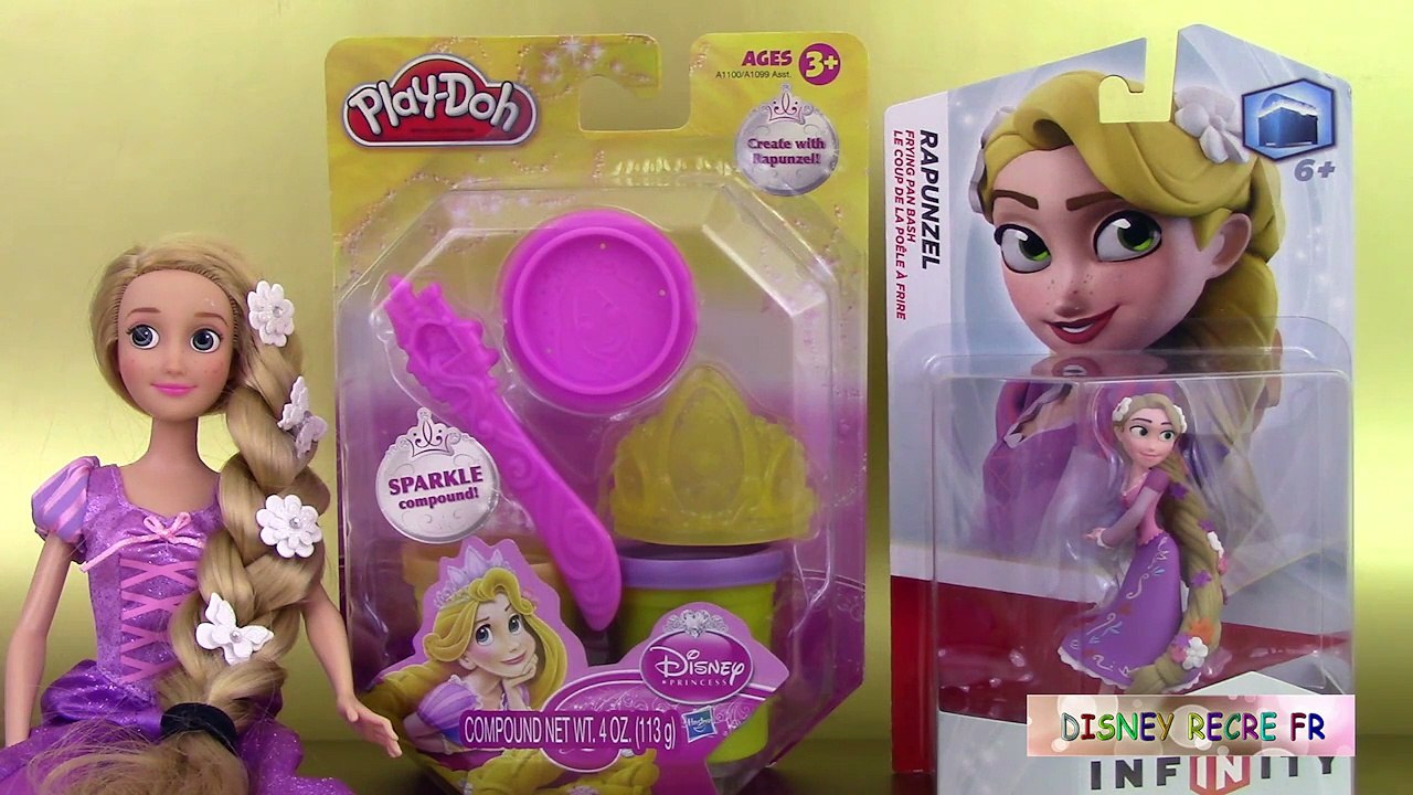 01.Pâte à modeler Scintillante Raiponce Accessoires Princesses Disney♥ Rapunzel Sparkle Play Doh