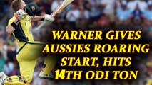 India vs Australia 4th Odi : David Warner hits 1st ODI ton in India | Oneindia News