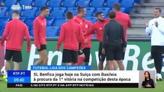 Troca de agressões entre jogadores do Benfica, antes do jogo frente ao Basel