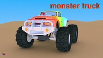 Monster trucks for children kids. Construction game: building a monster truck. Monster truck show.